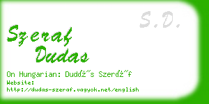 szeraf dudas business card